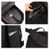 A black expandable laptop backpack features multiple compartments, including a spacious main pocket and side pockets.