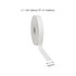A roll of white satin polyester ribbon, measuring 16mm in width and approximately 91.4 metres long, with a visible brand logo.
