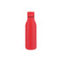 A drink bottle in vibrant red, featuring a sleek thermal design and a fitted cap. It has a logo on the surface.
