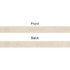 A cream-coloured cotton ribbon with hot stamping, featuring a simple text pattern on one side.