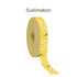 A roll of full colour printed cotton ribbon featuring a yellow design with lemon motifs and green leaves.