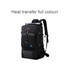 A black convertible backpack duffel bag featuring multiple compartments and a logo. It also includes a roll for added convenience.