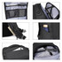 A black waterproof business backpack with multiple compartments and pockets for devices and accessories. Features a logo.