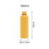 A drink bottle featuring a yellow rubber-coated exterior and double-wall design, with a capacity of 500ml.