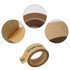 Self-adhesive kraft paper tape in brown, featuring a sticky surface and a circular roll with a logo.