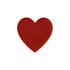 A heart-shaped acrylic coaster in a rich red colour, featuring a smooth, glossy finish.