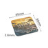 A square frosted metal coaster in shades of yellow and blue, measuring 85mm x 85mm and 2.6mm thick.