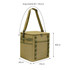 A foldable insulated cooler bag in khaki, featuring an adjustable strap and multiple compartments.