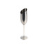 A stainless steel slanted champagne flute with a sleek, modern design. It features a circular base and a shiny finish.