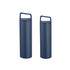 A drink bottle set featuring two navy stainless steel vacuum thermal bottles with handles.