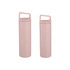 A drink bottle duo in soft pink, featuring a handle and made of stainless steel with a vacuum thermal design.
