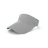 A breathable sun visor in grey with a perforated design and an adjustable band. Features a logo on the side.