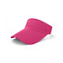 A pink breathable sun visor with a wide brim and perforated design for ventilation. It features a logo on the side.