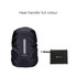 A black reflective backpack rain cover with a matching pouch. The cover has a silver reflective stripe and logo.