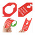 A custom shape PVC door hanger in red and green, featuring a 'Please Do Not Disturb' design. The product has a logo.