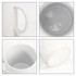 A white heat-sensitive mug with a smooth surface and a handle, viewed from various angles.