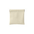 A small, cream-coloured cosmetic bag with a clasp closure and no visible branding.