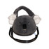 A grey plush handbag shaped like a koala, featuring ears and a smiling face, with a black shoulder strap.