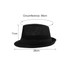 A black mesh breathable top hat with a wide brim and decorative band, featuring dimensions of 58cm circumference and 11cm height.