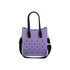 A purple EVA tote bag with black handles and holes for ventilation, featuring an adjustable black shoulder strap.