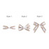 Three adhesive bows displayed in styles one, two, and three, featuring cream and brown colours with a checkered pattern.