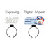 A headband featuring a clear acrylic sign with 2027 engraving and a colourful digital print menu. It has a black band.