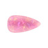 A teardrop-shaped alligator hair clip in iridescent pink, featuring a glossy, textured surface and a branding logo.