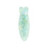 An iridescent fish-shaped hair clip in shades of pale blue and green, featuring a smooth, glossy finish.