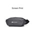 A grey fanny pack with a zip closure and an adjustable strap, featuring a small logo on the front.