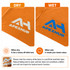 An orange umbrella featuring a logo, displayed in two conditions: dry with a creamy off-white tone and wet revealing a brighter colour.