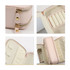 A pink PU leather jewellery case featuring a mirror, zip closure, and multiple compartments for organised storage.