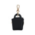 A black mini PU leather jewellery box with a gold clip. It features a small handle and zip closure.