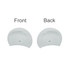 A silicone swimming cap in a light grey hue, featuring a textured design, with front and back views displayed.