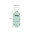 A blue neoprene bag featuring a lemon pattern, with dimensions and a keyring attachment.