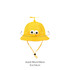 A yellow propeller hat with mesh sides, featuring large googly eyes and an adjustable chin strap.