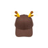 A brown baseball cap with yellow animal ears on top. It features a simple design and has an unadorned logo.