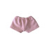 A pair of pink plush doll shorts with an elastic waistband and a soft texture.