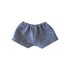 A pair of grey basic shorts made from a soft fabric, featuring an elastic waistband.