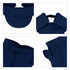 A plush doll racing suit set in navy blue, featuring details like a collar, cuffs, and a cap.