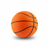 An orange basketball with black lines, designed for high bounce performance.