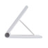 A wireless charger in a sleek, triangular design, featuring a smooth white finish.