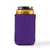 A purple stubby cooler encasing a can, featuring a logo on its surface.