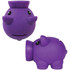 A purple micro piglet coin bank with a round body and cute facial features. It has a logo visible on its side.