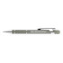 A metal pen in silver and grey, featuring a textured grip and a clip. The pen has a logo on its side.