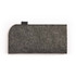 A grey felt sleeve for protecting sunglasses, featuring a rounded edge. It has a small logo on the side.
