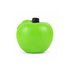 A green apple-shaped stress reliever with a black stem, designed for fun and relaxation.