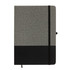 A Venture Bondi A5 Notebook featuring a textured grey cover with a black bottom section and an elastic band closure.