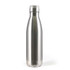A drink bottle made of stainless steel with a sleek, polished surface and a screw-top lid.