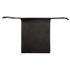 A black drawstring pouch with a simple design and drawstring closure, featuring a logo.