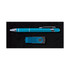 A turquoise pen and a matching USB flash drive, presented in a black gift box with a logo.